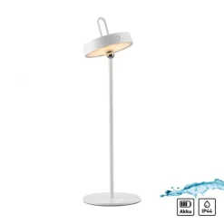 LED Tischlampe weiß Akku Touchdimmer spritzwassergeschützt USB