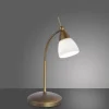 LED-Tischleuchte, altmessing, Flexarm, Touchdimmer, blendfrei, warmweiß