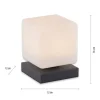LED Tischleuchte anthrazit farbig Würfelform Touchdimmer zeitloses Design
