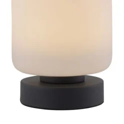 LED Tischleuchte anthrazit farbig rund Touchdimmer zeitloses Design