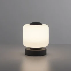 LED Tischleuchte anthrazit farbig rund Touchdimmer zeitloses Design