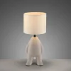 LED Tischleuchte beige Männchen stehend Stoffschirm mit Schnurschalter