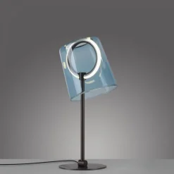 LED Tischleuchte blau dimmbar per Schnurdimmer Beistelllampe
