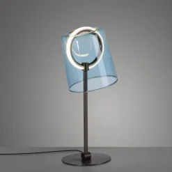 LED Tischleuchte blau dimmbar per Schnurdimmer Beistelllampe