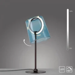 LED Tischleuchte blau dimmbar per Schnurdimmer Beistelllampe