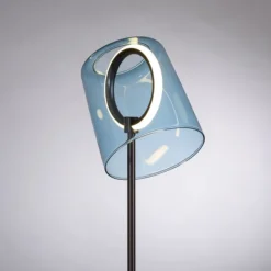 LED Tischleuchte blau dimmbar per Schnurdimmer Beistelllampe