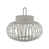 LED Tischleuchte D=25cm greige Akkulampe USB IP44 dimmbar per Touch