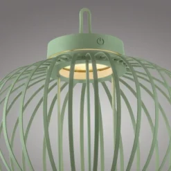 LED Tischleuchte D=36cm grün Akkulampe USB IP44 dimmbar per Touch
