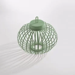 LED Tischleuchte D=36cm grün Akkulampe USB IP44 dimmbar per Touch