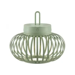 LED Tischleuchte D=25cm grün Akkulampe USB IP44 dimmbar per Touch