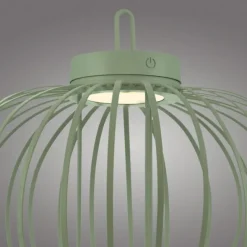 LED Tischleuchte D=46cm grün Akkulampe USB IP44 dimmbar per Touch