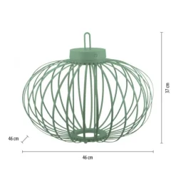 LED Tischleuchte D=46cm grün Akkulampe USB IP44 dimmbar per Touch