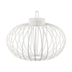 LED Tischleuchte D=46cm weiß Akkulampe USB IP44 dimmbar per Touch
