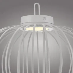LED Tischleuchte D=46cm weiß Akkulampe USB IP44 dimmbar per Touch