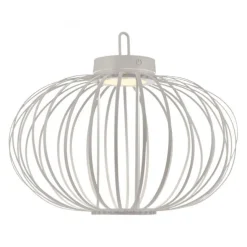 LED Tischleuchte D=46cm weiß Akkulampe USB IP44 dimmbar per Touch