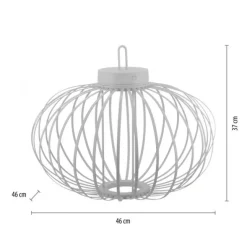LED Tischleuchte D=46cm weiß Akkulampe USB IP44 dimmbar per Touch