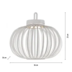 LED Tischleuchte D=36cm weiß Akkulampe USB IP44 dimmbar per Touch