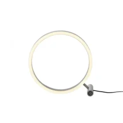 LED Tischleuchte, dimmbar, Touchdimmer, aluminium, warmweiß, rund