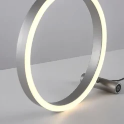 LED Tischleuchte, dimmbar, Touchdimmer, aluminium, warmweiß, rund