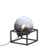 LED Tischleuchte 1 flammig schwarz Rauchglas modern Wohnlampe