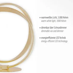 LED-Tischleuchte, goldfarben, elegantes Design, inkl. Dimmfunktion, modern