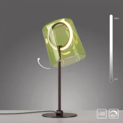LED Tischleuchte grün dimmbar per Schnurdimmer Beistelllampe