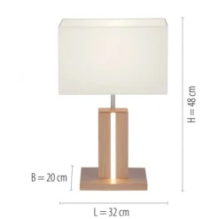 LED-Tischleuchte, Holzdekor, CCT Farbmanagement, dimmbar, Wippschalter