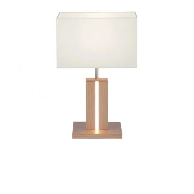 LED-Tischleuchte, Holzdekor, CCT Farbmanagement, dimmbar, Wippschalter