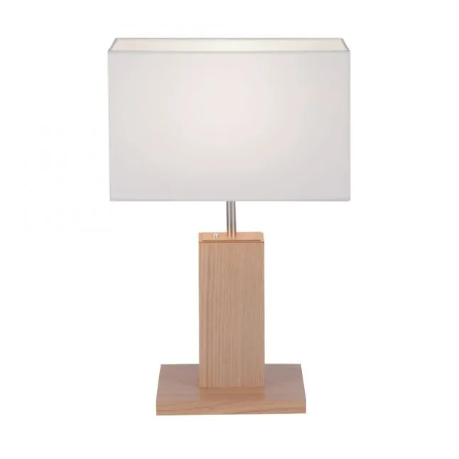 LED-Tischleuchte, Holzdekor, CCT Farbmanagement, dimmbar, Wippschalter