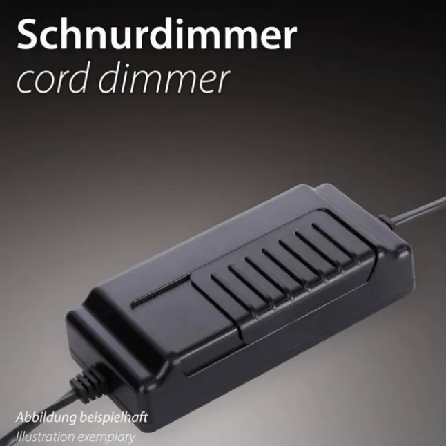 LED Tischleuchte Kaffee Farbe dimmbar per Schnurdimmer Rauchglas