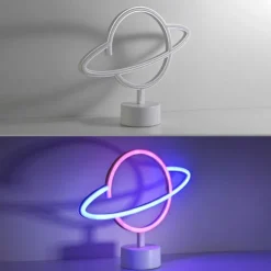 LED Tischleuchte mehrfarbig Motiv Batterie mit Schalter Dekorationslampe