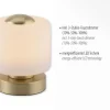 LED Tischleuchte messing farbig rund Touchdimmer zeitloses Design