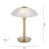 LED Tischleuchte messing matt Alabaster Dekor Glas 3 Stufen Touchdimmer