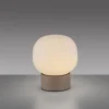 LED Tischleuchte NAMI, sandfarben, Touchdimmer, Memoryfunktion, geriffeltes Opalglas