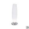 LED Tischleuchte, Opalglas, schlichtes Design, silberfarbener Fuß, dimmbar