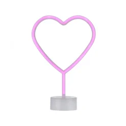 LED Tischleuchte pink Herz Batterie mit Schalter Dekorationsleuchte