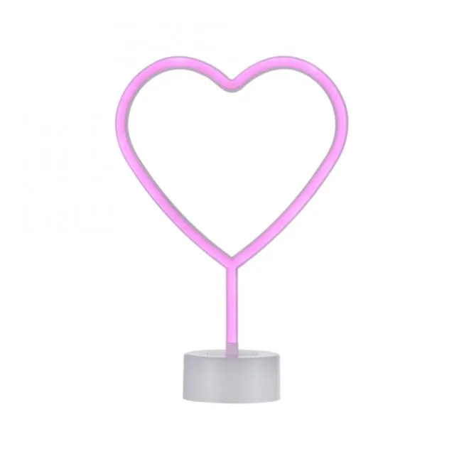 LED Tischleuchte pink Herz Batterie mit Schalter Dekorationsleuchte