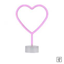 LED Tischleuchte pink Herz Batterie mit Schalter Dekorationsleuchte
