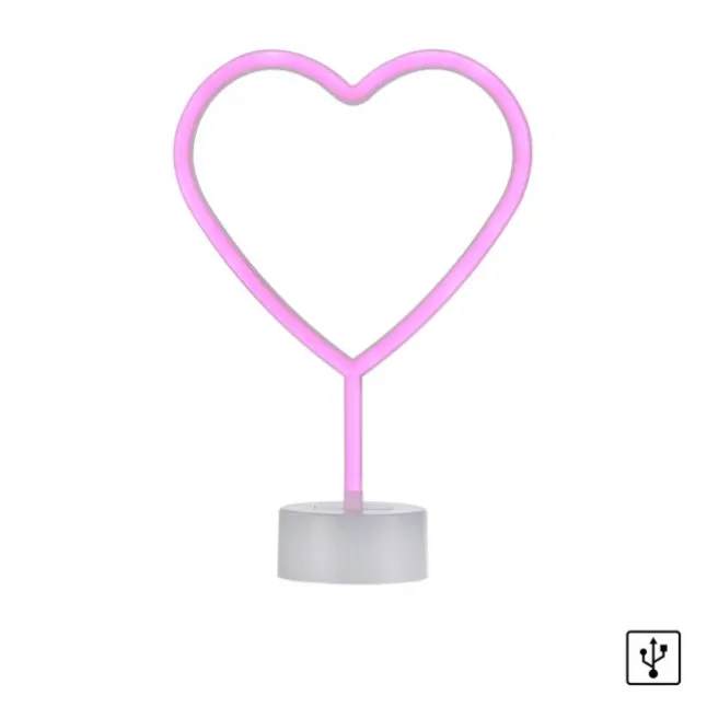LED Tischleuchte pink Herz Batterie mit Schalter Dekorationsleuchte