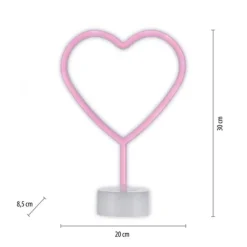 LED Tischleuchte pink Herz Batterie mit Schalter Dekorationsleuchte