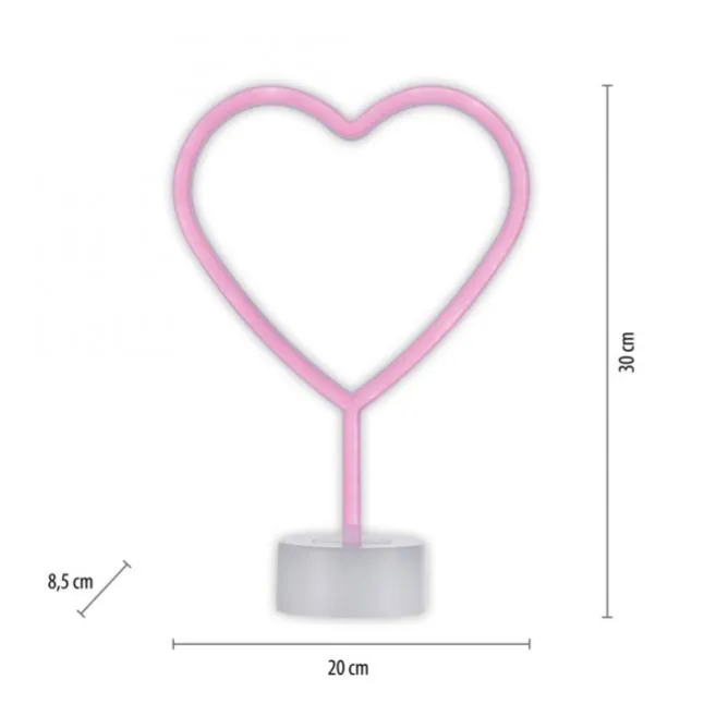 LED Tischleuchte pink Herz Batterie mit Schalter Dekorationsleuchte