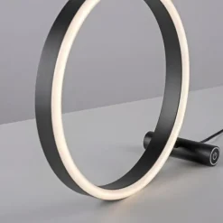 LED Tischleuchte, rund, anthrazit, dimmbar, modern, Design