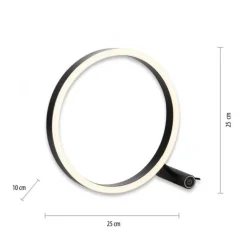 LED Tischleuchte, rund, anthrazit, dimmbar, modern, Design
