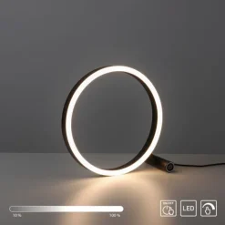LED Tischleuchte, rund, anthrazit, dimmbar, modern, Design
