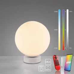 LED Tischleuchte rund weiß Smarthome dimmbar Fernbedienung App