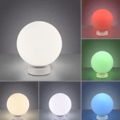 LED Tischleuchte rund weiß Smarthome dimmbar Fernbedienung App