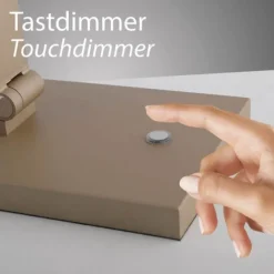 LED Tischleuchte SAMSKY, bronce, dimmbar, Touchdimmer, höhenverstellbar, Memoryfunktion