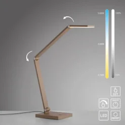 LED Tischleuchte SAMSKY, bronce, dimmbar, Touchdimmer, höhenverstellbar, Memoryfunktion