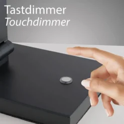 LED Tischleuchte SAMSKY, grau, dimmbar, höhenverstellbar, Memoryfunktion