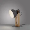 LED Tischleuchte schwarz Akazienholz höhenverstellbar Industrial
